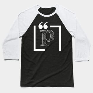 Letter P: Monogram Initial letter p Baseball T-Shirt